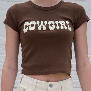 Brown brandy Melville super rare Ashlyn cowgirl top 🤎